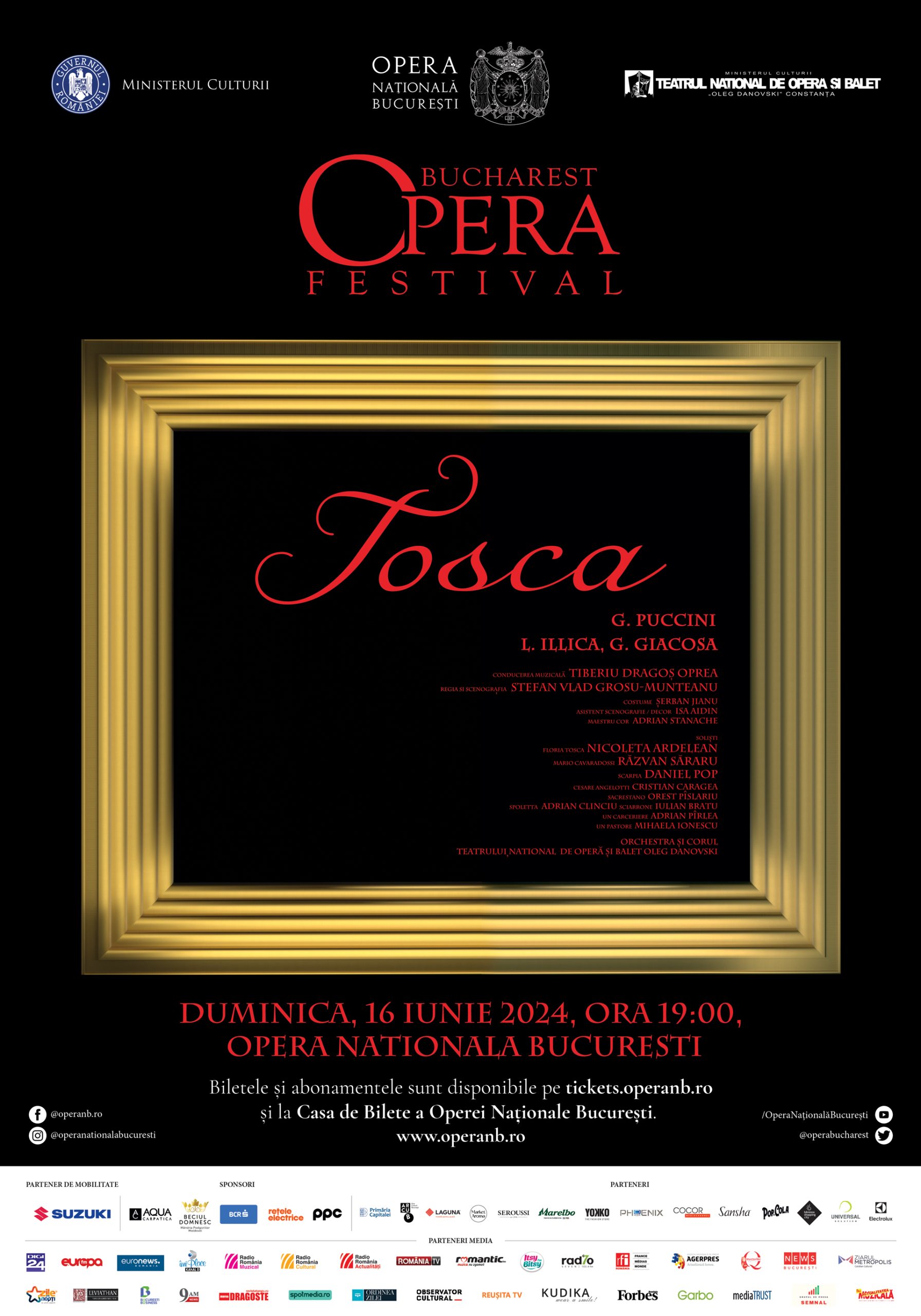 Tosca, cu Teatrul Național de Operă și Balet &bdquo;Oleg Danovski&rdquo; Constanța, pe scena operei bucureştene la Bucharest Opera Festival