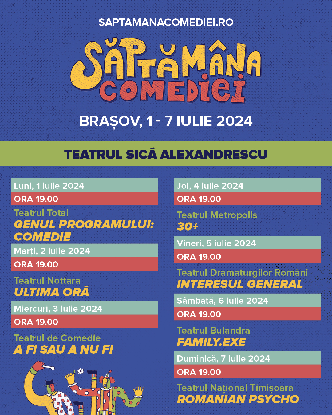 O săptămână de comedie la Brașov! Săptămâna Comediei.