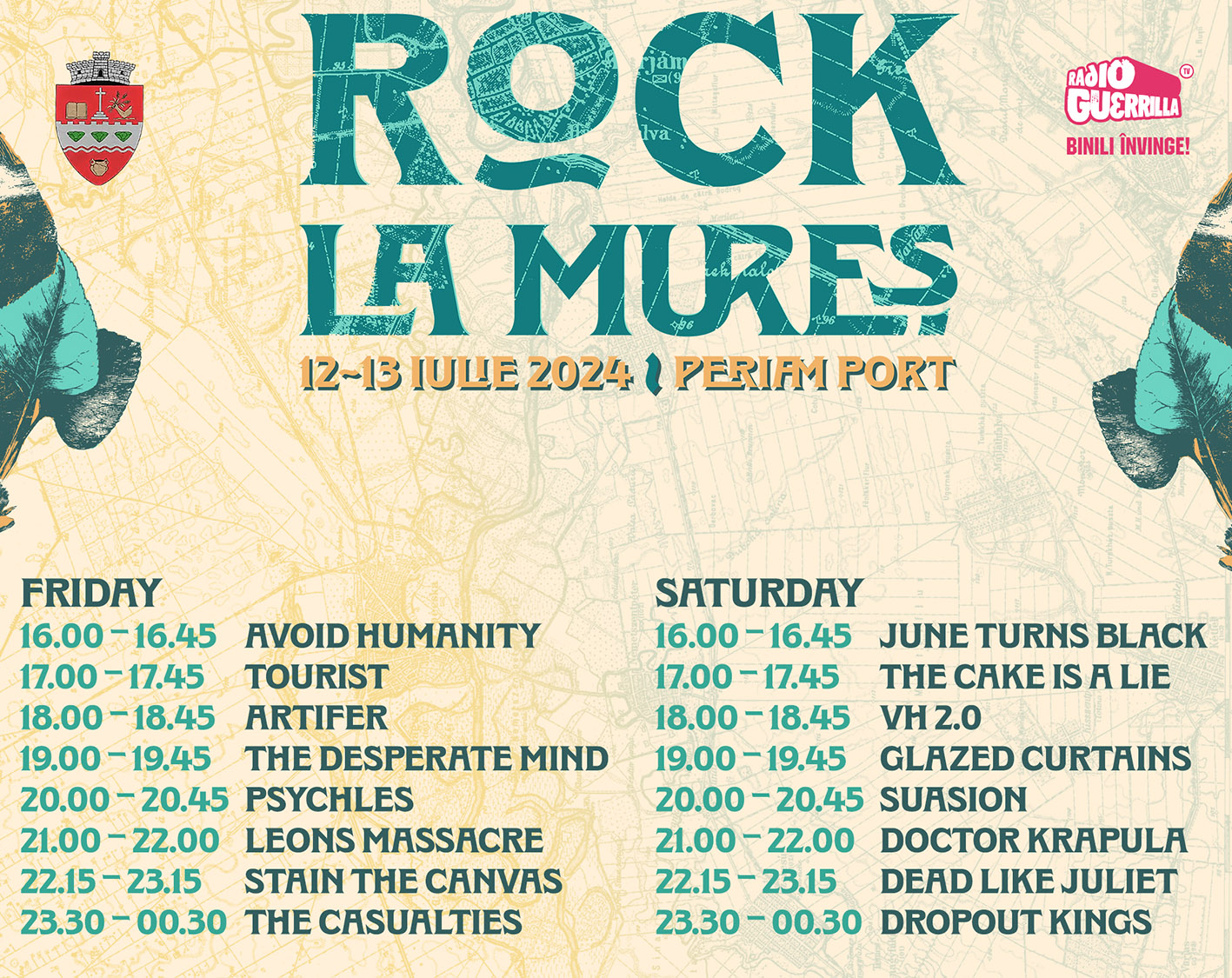Organizatorii renumitului festival din vestul țării Rock la Mureș au anunțat lineup-ul final pentru ediția din acest an, programul complet pe zile, dar și alte detalii importante pentru participanții la evenimentul ce se va desfășura în perioada 12 -13 iulie, la Periam Port, în județul Timiș.