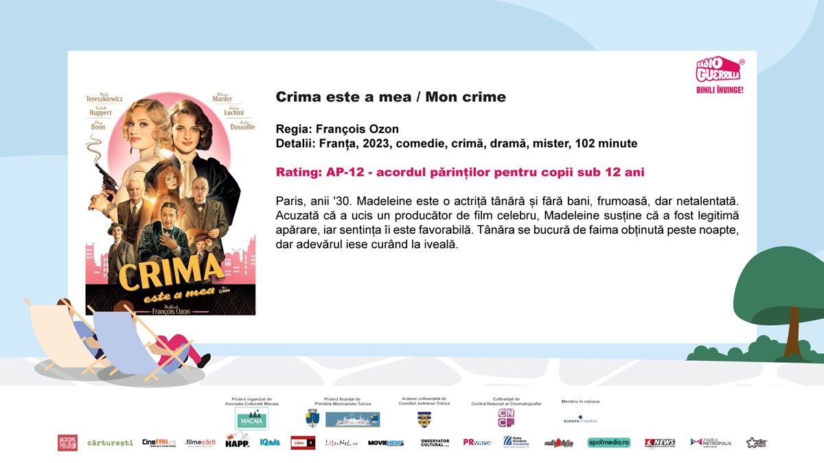 Șase seri de filme de artă în aer liber între 9 și 14 iulie, la Caravana Metropolis din Tulcea