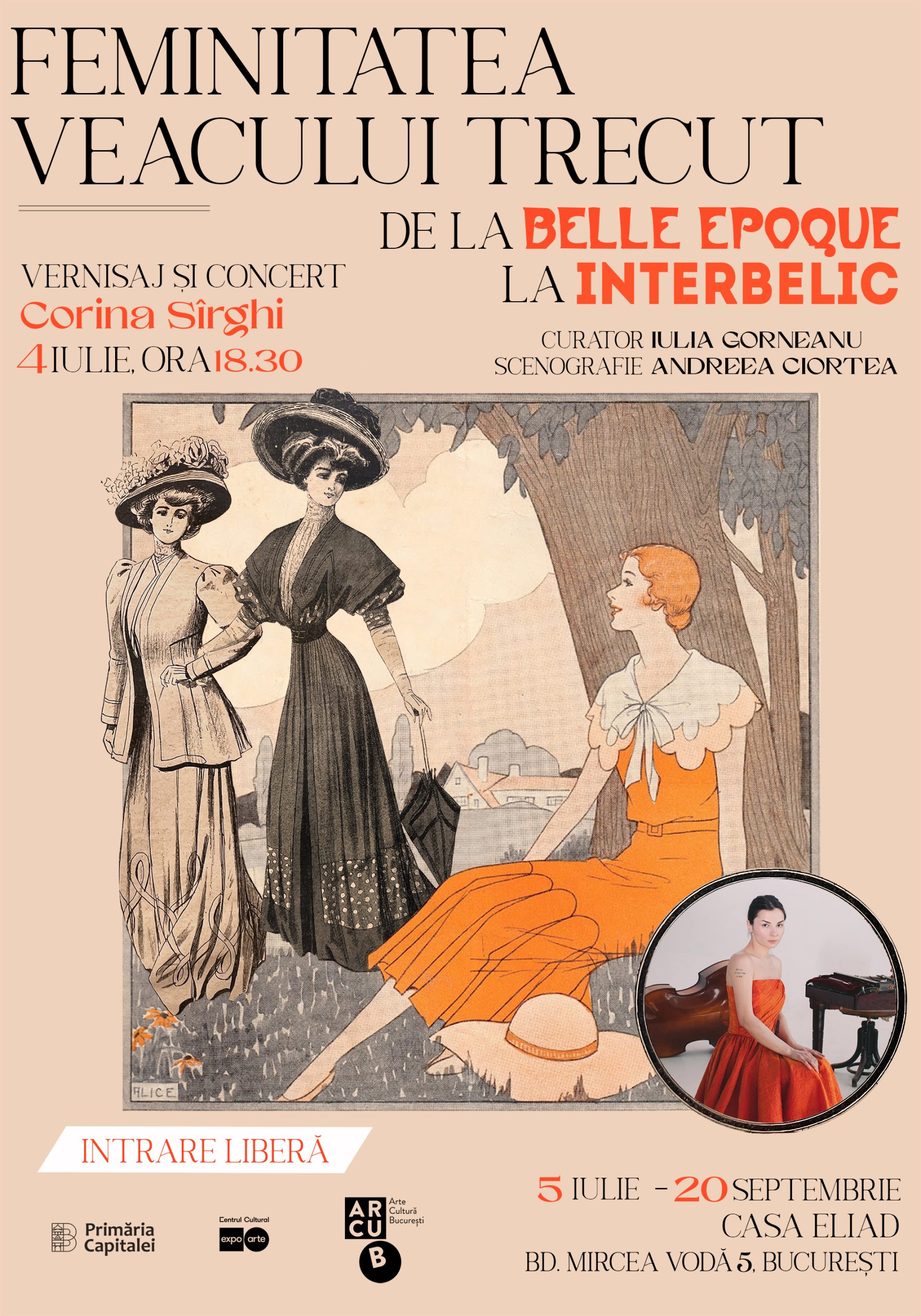 „Feminitatea veacului trecut. de la Belle Epoque la Interbelic”, expoziție dedicată artei vestimentare românești de la începutul secolului xx, la casa eliad