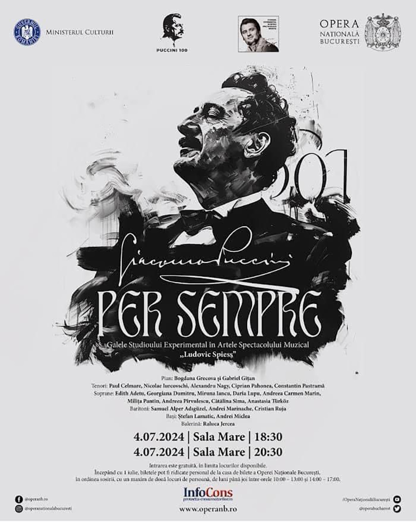 Galele Studioului Experimental în Artele Spectacolului Muzical “Ludovic Spiess” – Un omagiu adus lui Giacomo Puccini