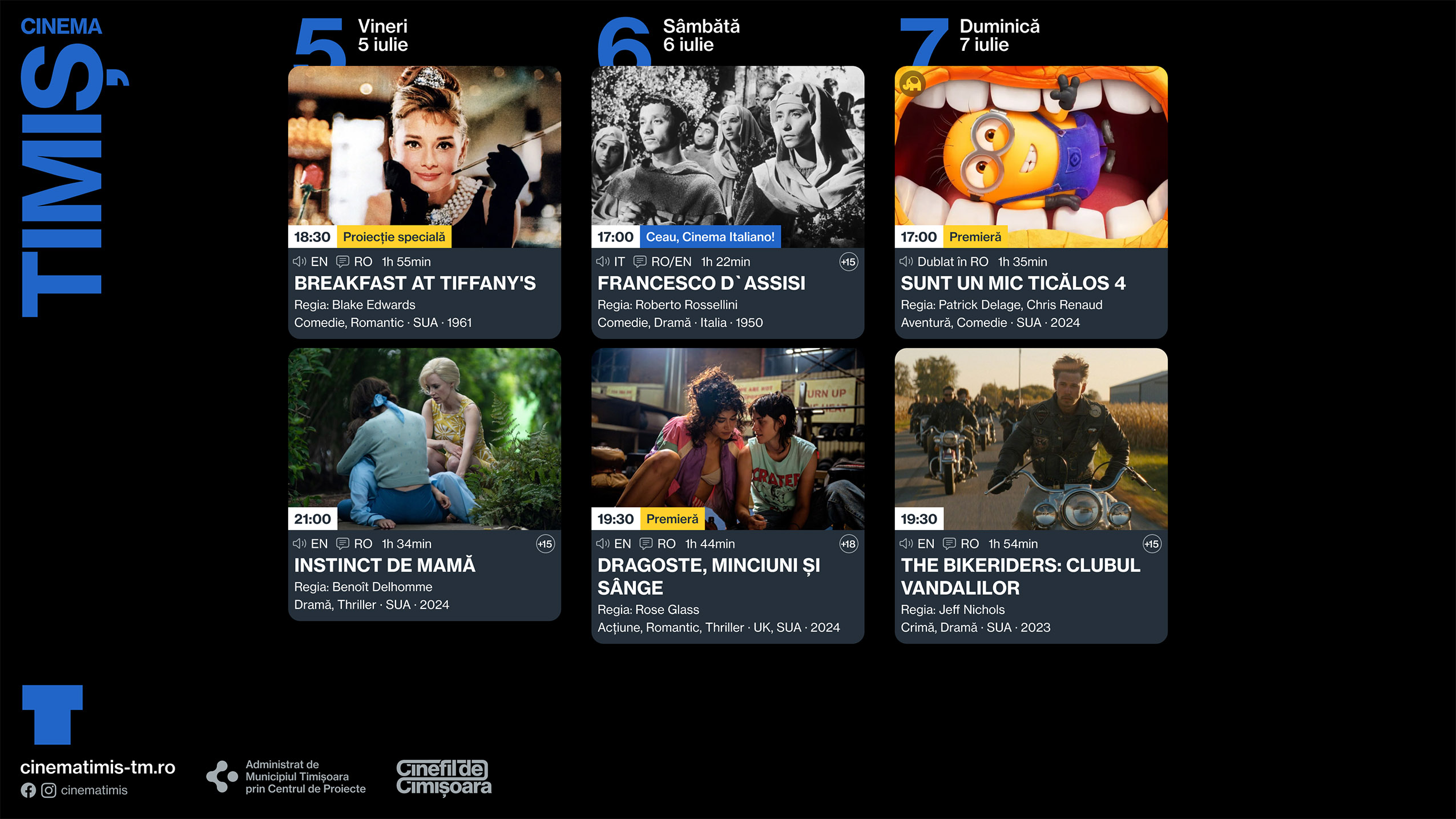 Programul săptăm&acirc;nii 3 - 7 iulie, la Cinema Victoria și Cinema Timiș
