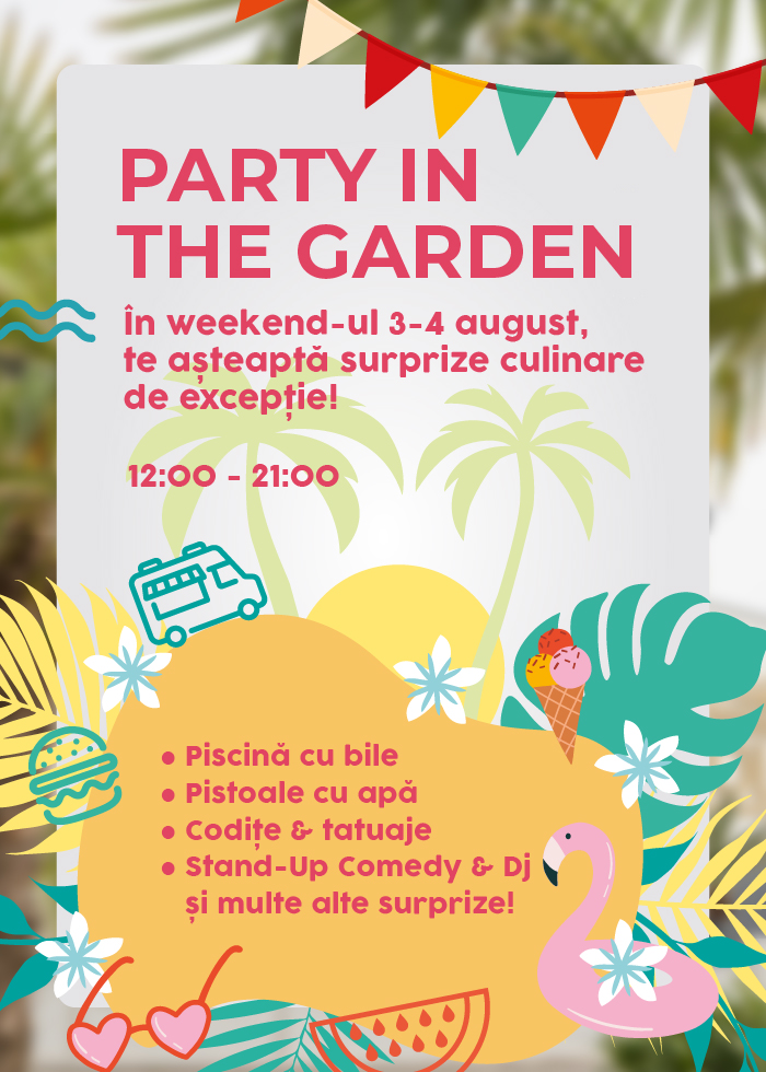 Stand-up comedy, DJ, delicii culinare, băuturi arizanale, piscină cu bile pe apă și alte suprize la The Garden Colosseum Mall