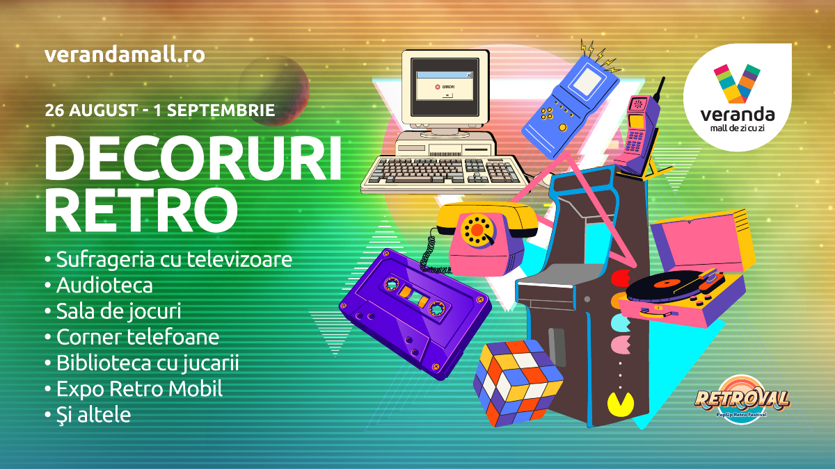RETROVAL Festival la Veranda Mall: Nostalgia anilor ’90-’00 revine cu concerte, expoziții și o paradă de mașini retro