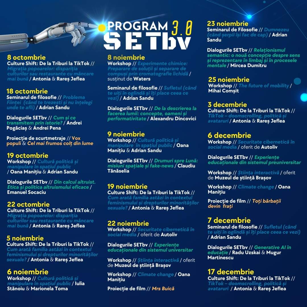 Primele evenimente în format fizic din cadrul SETbv 2024 - Braşov Science, Education & Technology