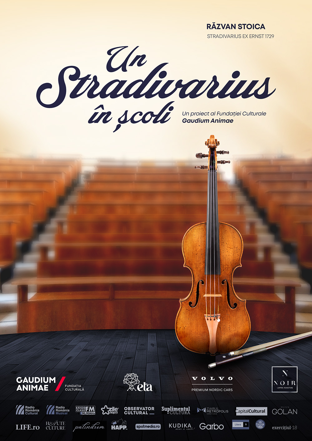 Răzvan Stoica și vioara Stradivarius Ex-Ernst 1729 revin &icirc;n școlile din Rom&acirc;nia.