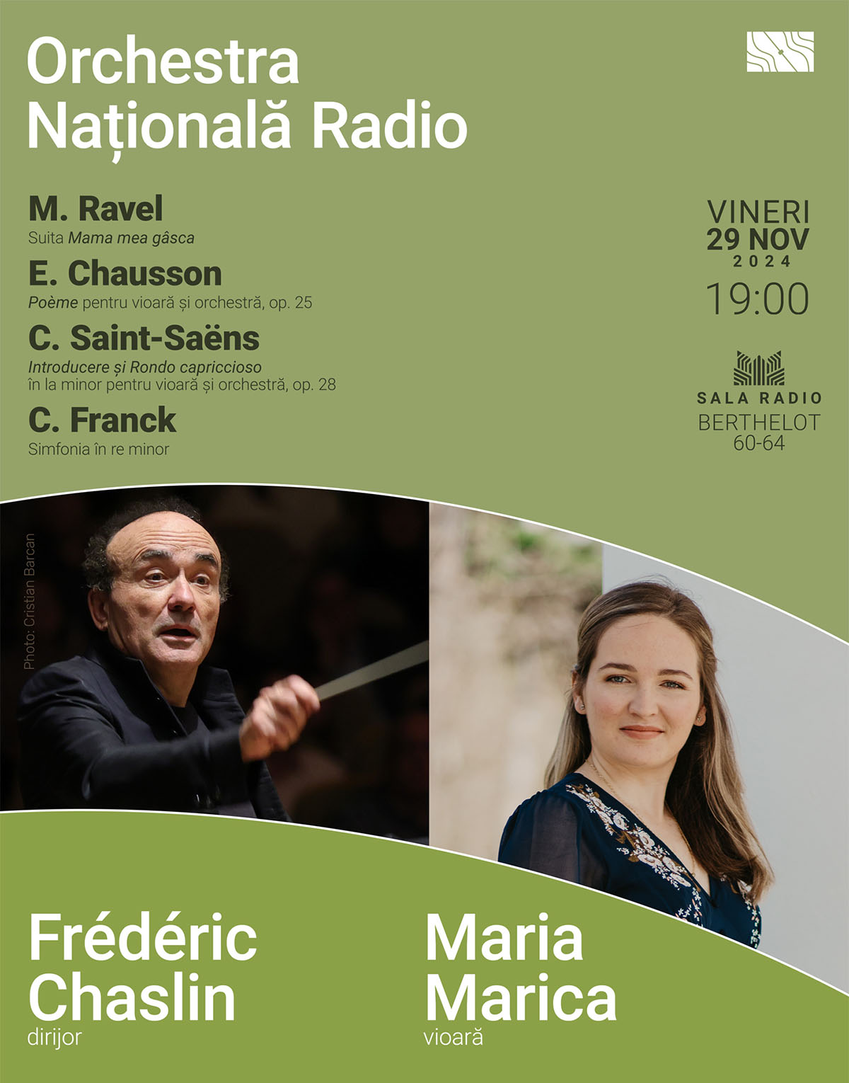 Seară franceză,&nbsp;cu FR&Eacute;D&Eacute;RIC CHASLIN și MARIA MARICA