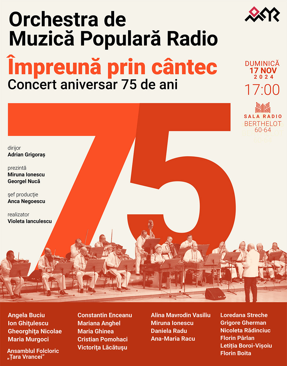 75 de ani de folclor: Orchestra de Muzică Populară Radio &ndash; concert aniversar