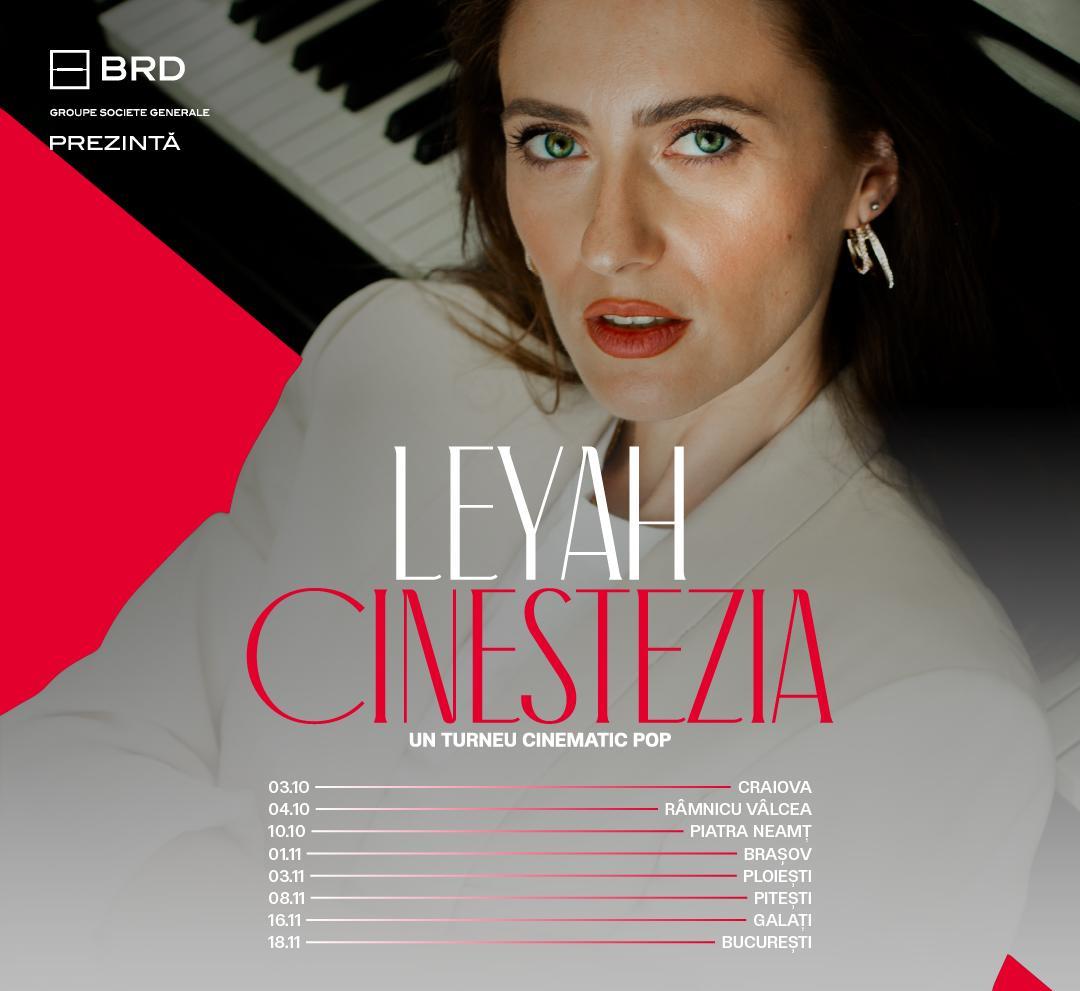 Leyah încheie turneul național „Cinestezia” pe 18 noiembrie la Teatrul Național București