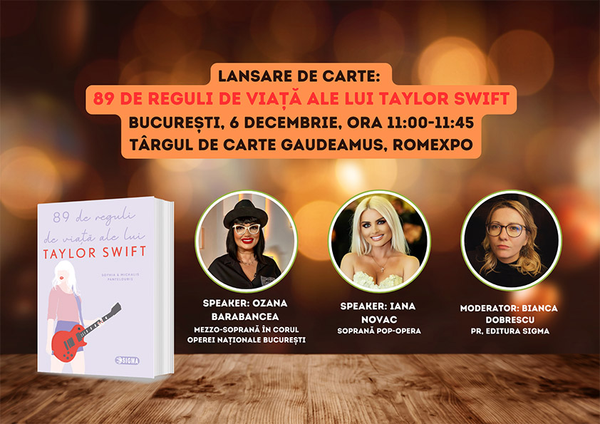 Dublă lansare de carte la Gaudeamus, Editura Sigma: 89 de reguli de viață ale lui Taylor Swift &nbsp;de Sophia și Michalis Pantelouris