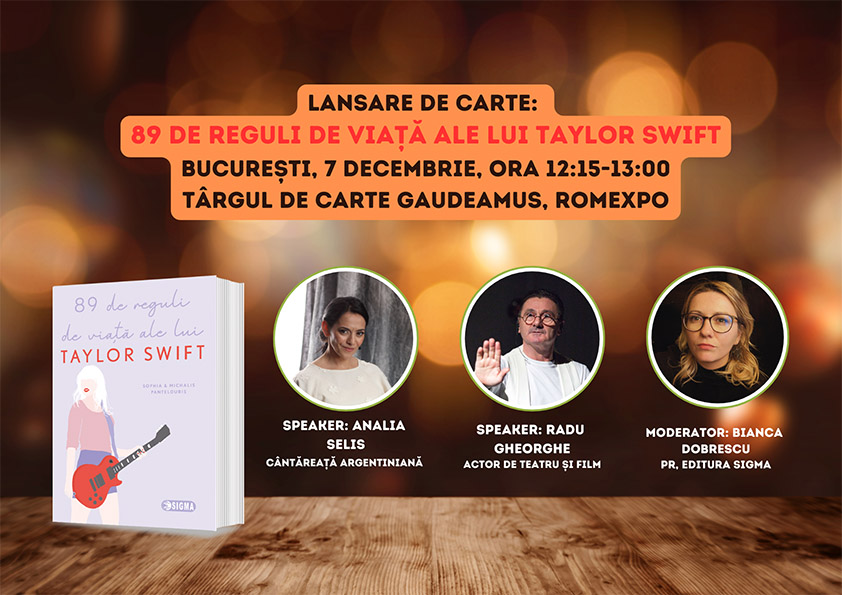 Dublă lansare de carte la Gaudeamus, Editura Sigma: 89 de reguli de viață ale lui Taylor Swift &nbsp;de Sophia și Michalis Pantelouris