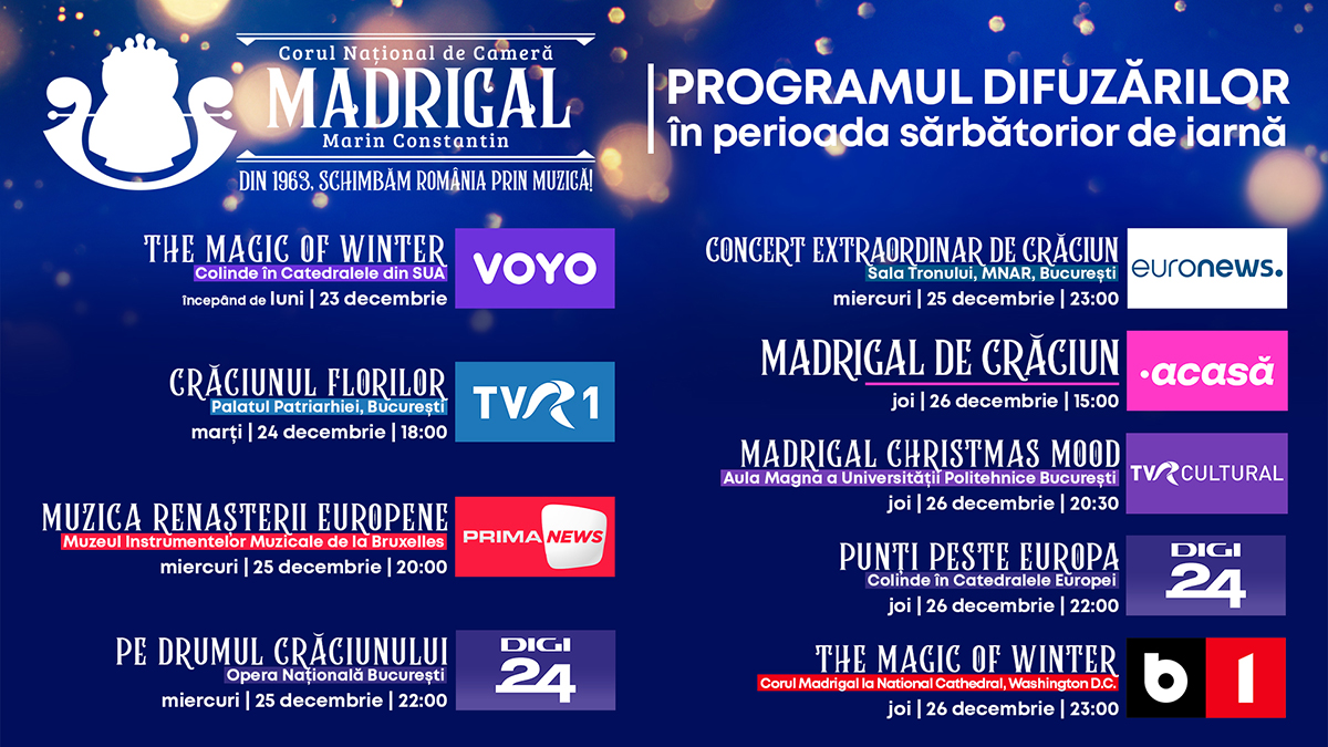 Madrigal de sărbători, la TV