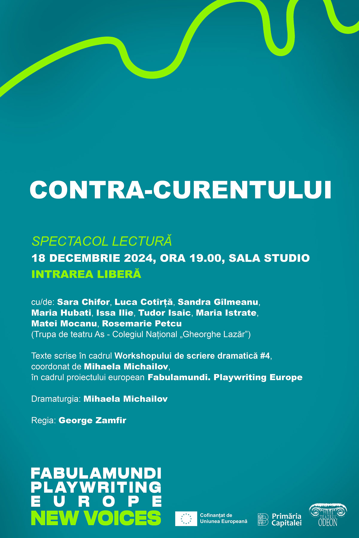CONTRA-CURENTULUI, spectacol lectura Fabulamundi la Teatrul ODEON