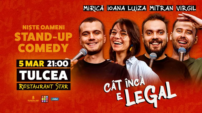 Stand-up Comedy cu Sergiu Mirică, Virgil Ciulin, Ioana Luiza și Dragoș Mitran
