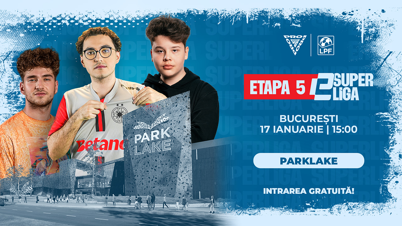 eSuperliga vine la București pe 17 ianuarie pentru a cincea etapă din campionatul virtual de fotbal