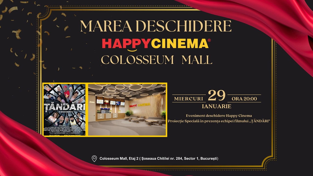 Happy Cinema deschide un cinematograf multiplex premium&nbsp;&icirc;n Colosseum Mall