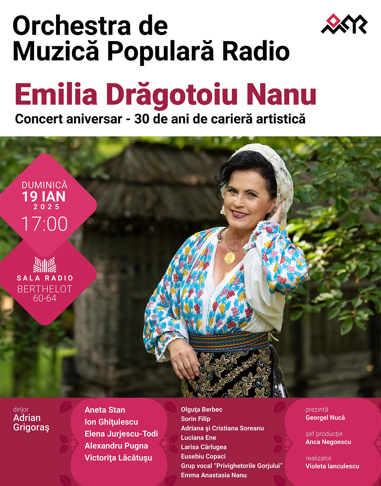 Concert folcloric aniversar: EMILIA DRĂGOTOIU-NANU – 30 de ani de carieră artistică