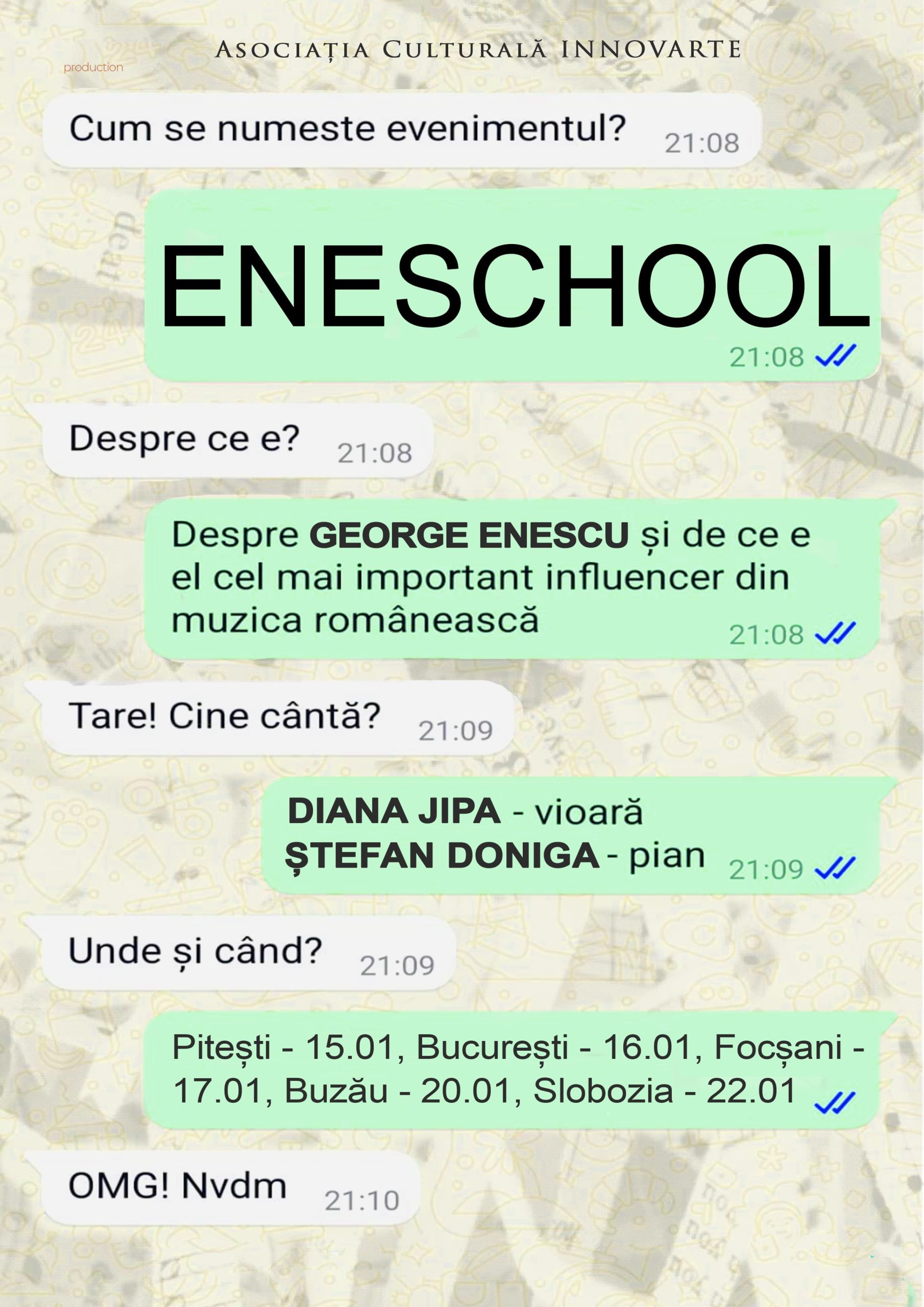 Muzicienii români de Record Mondial DIANA JIPA și ȘTEFAN DONIGA încep un turneu prin școli din România pentru a îi inspira și motiva pe elevi în direcția performanței și a aprecierii valorilor culturii române