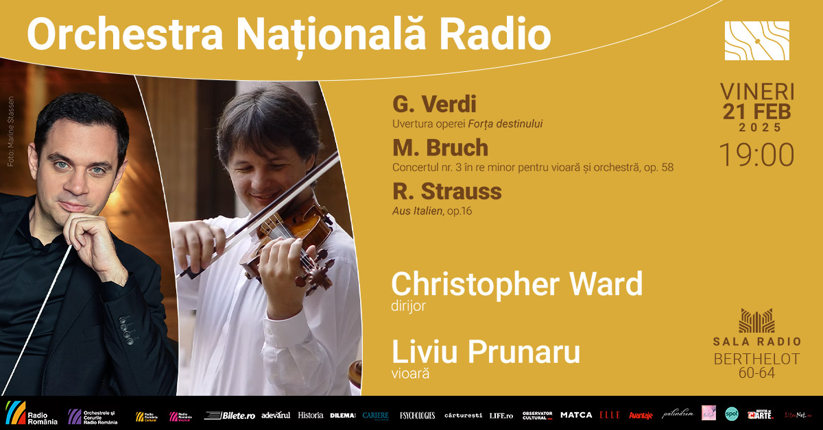 Dirijorul britanic Christopher Ward și violonistul Liviu Prunaru invitați la Sala Radio