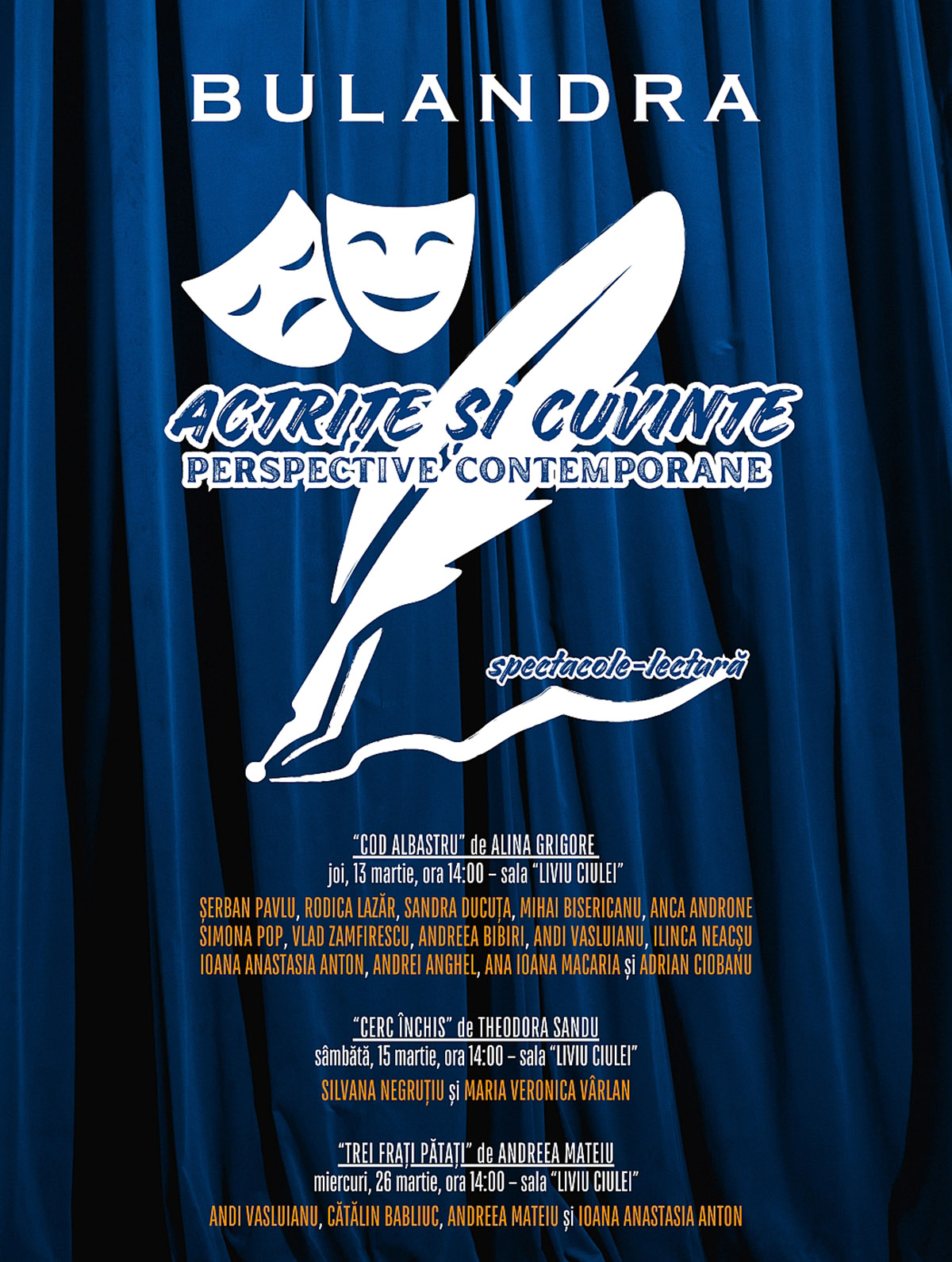 &bdquo;Actrițe și cuvinte. Perspective contemporane&rdquo; -&nbsp; spectacole lectură la Bulandra