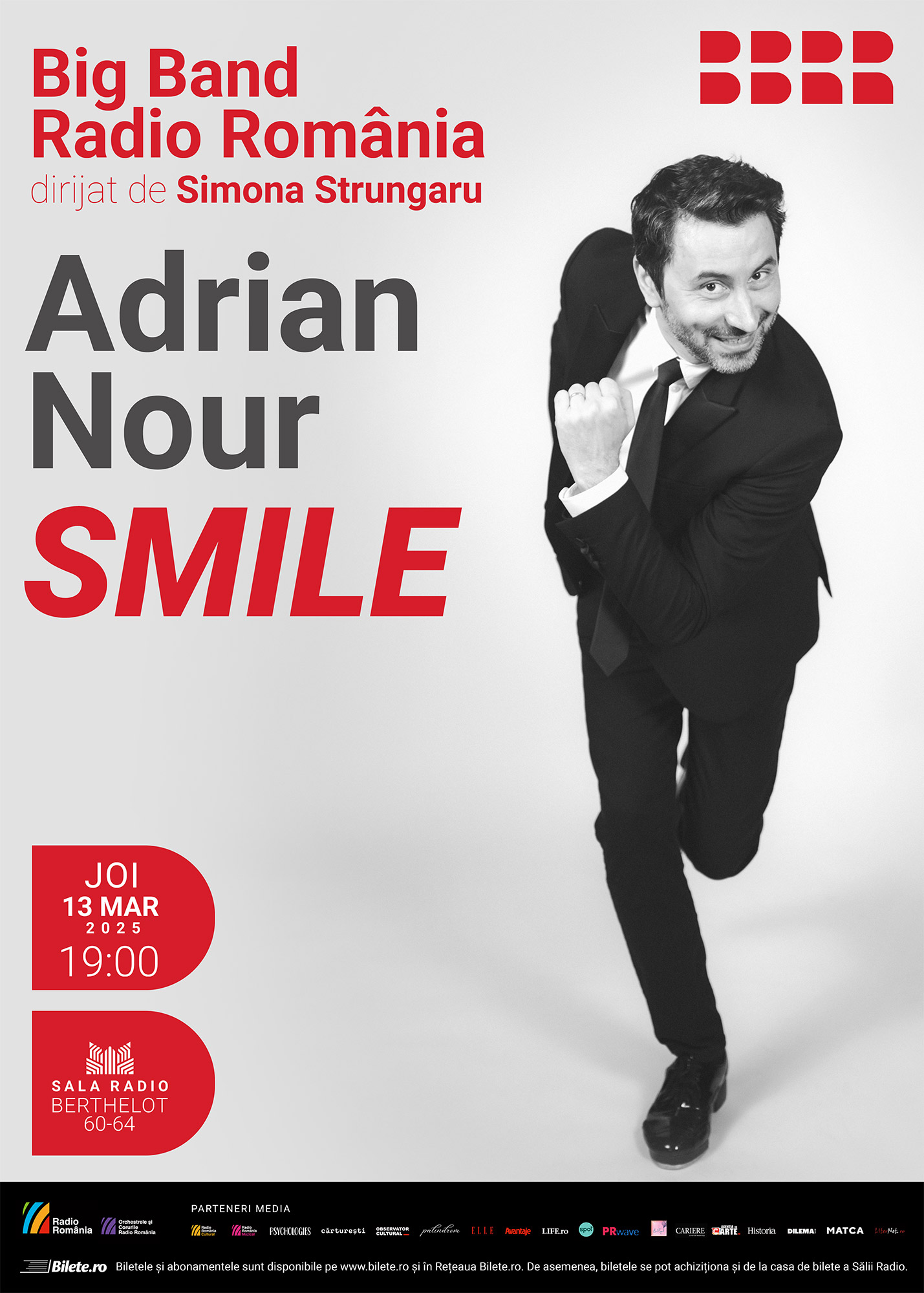 „Smile” | Adrian Nour și Big Band-ul Radio prezintă hit-uri cântate de Nat King Cole sau Frank Sinatra