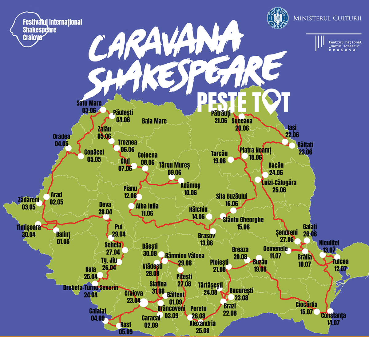 Caravana Shakespeare &ndash; peste tot&nbsp;ajunge &icirc;n Gorj, Hunedoara, Timiș, Arad și Bihor