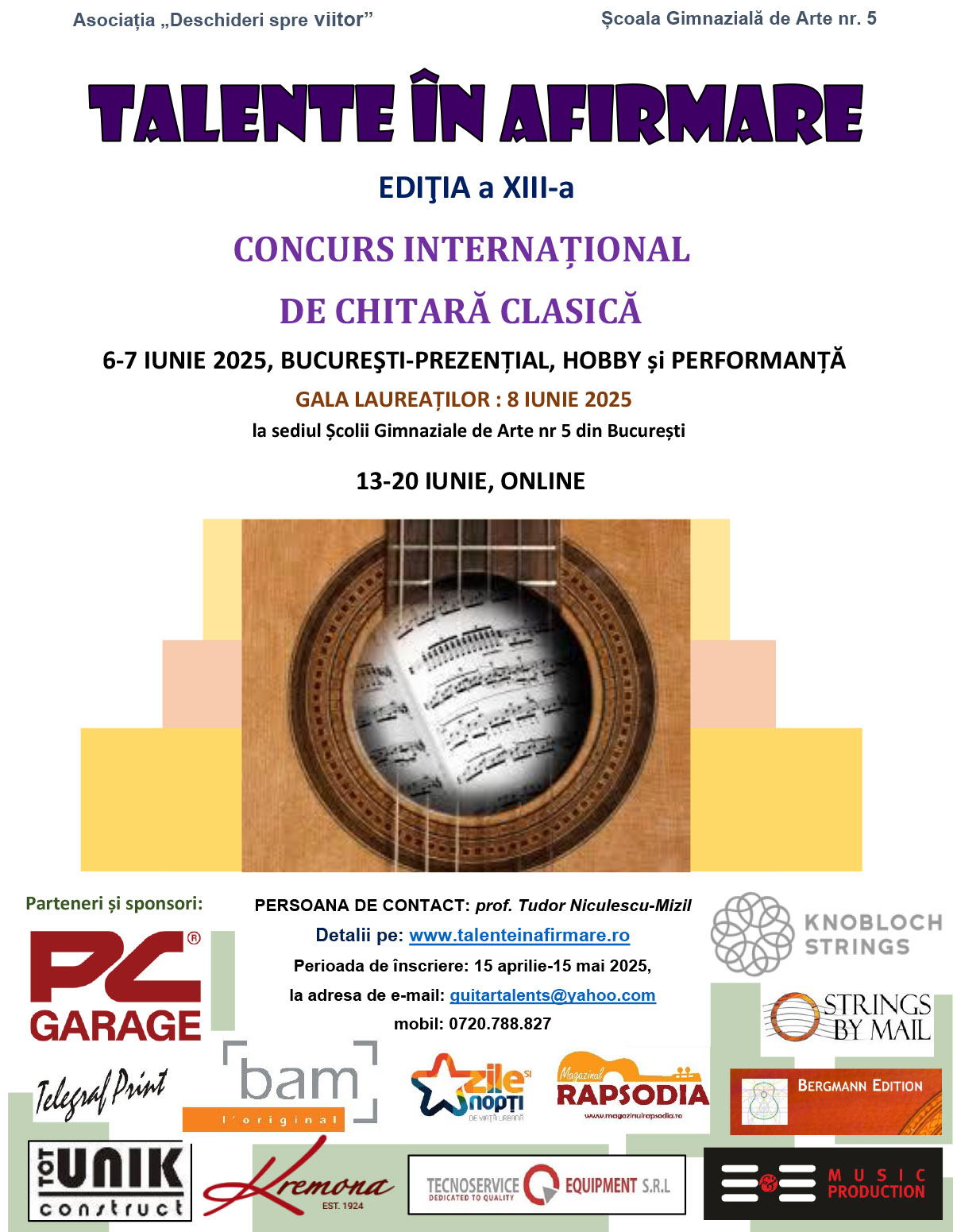 &bdquo;Talente &icirc;n afirmare&rdquo; &ndash; concursul care deschide scena visurilor pentru tinerii chitariști