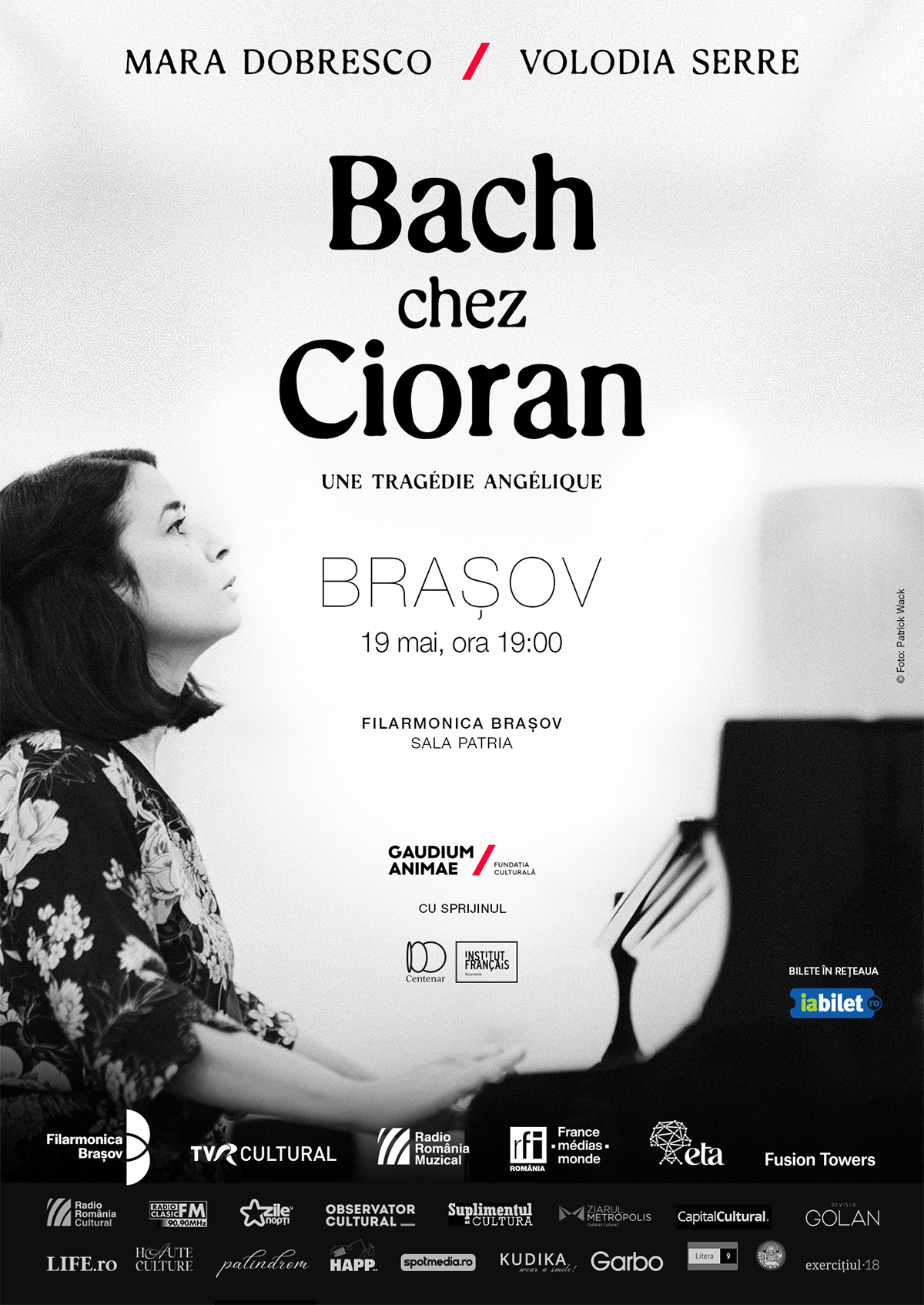 Spectacol-concert inedit la Brașov - &bdquo;Bach chez Cioran, une trag&eacute;die ang&eacute;lique&rdquo;