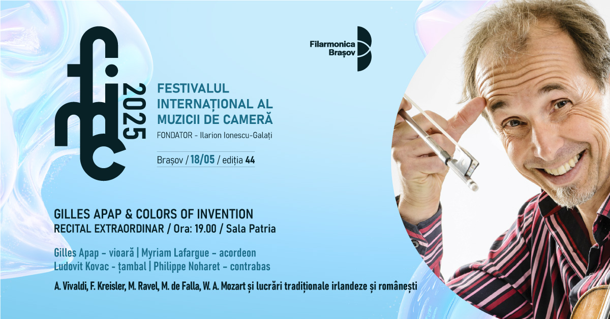 Concert extraordinar cu Gilles Apap: duminică, la Sala Patria