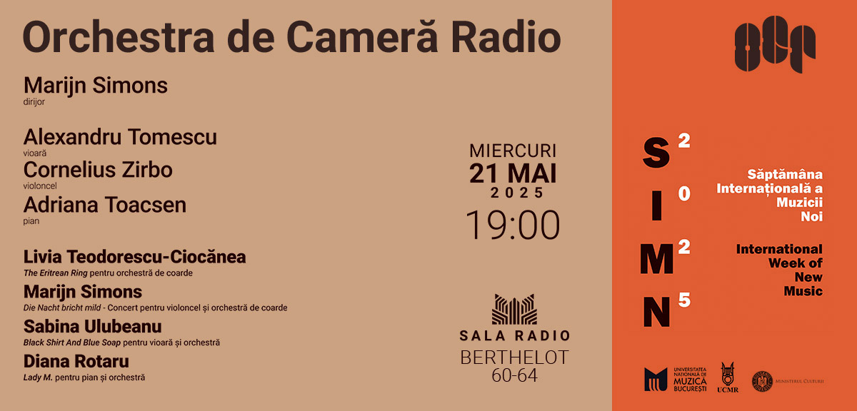 Săptăm&acirc;na Internațională a Muzicii Noi &ndash; ediția 34 &ndash; la Sala Radio