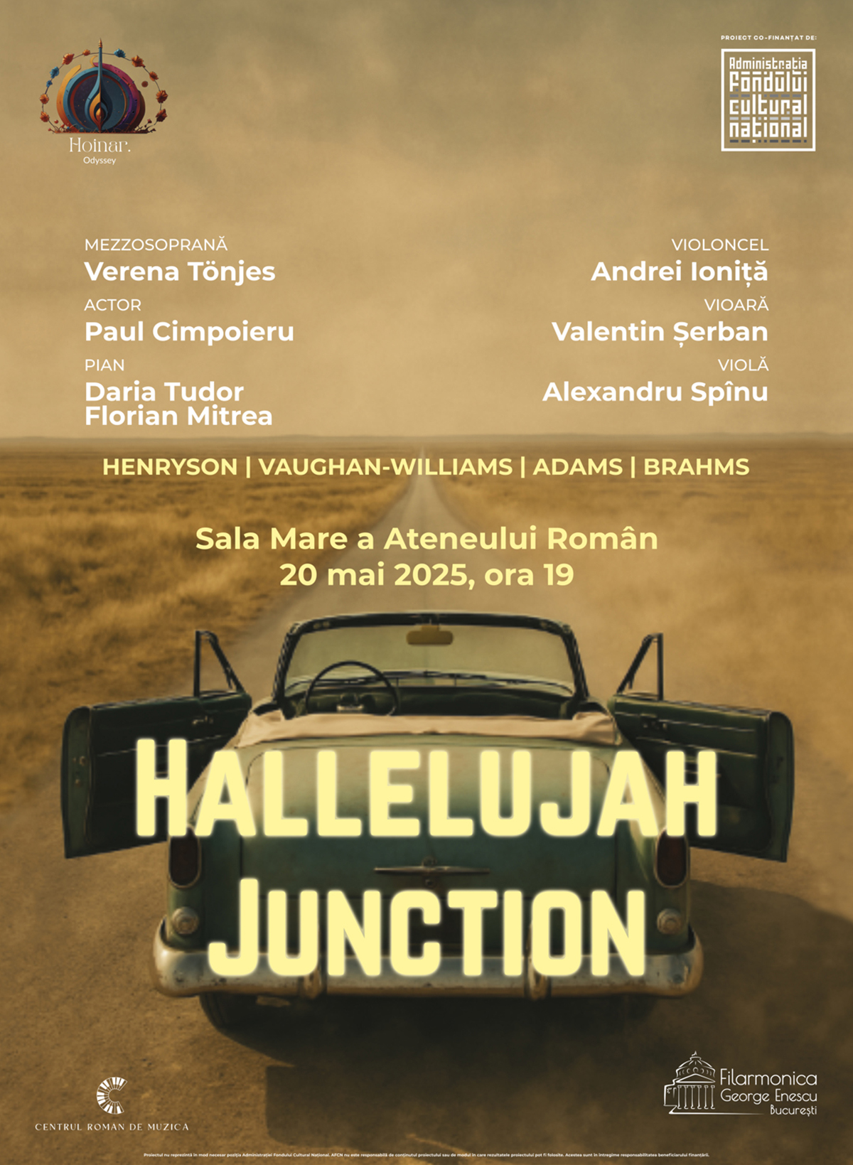 Hallelujah Junction - o călătorie muzicală dincolo de timp și spațiu la Ateneul Român în cadrul Hoinar.Odyssey