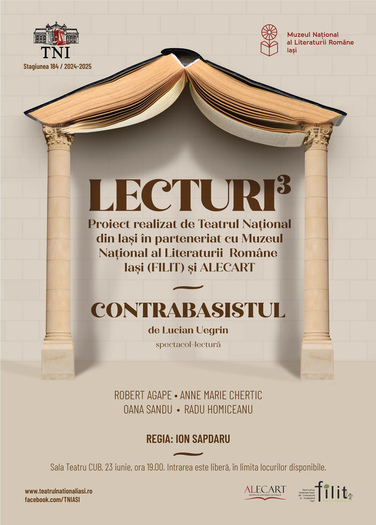 Proiectul Lecturi³ continuă cu premiera spectacolului-lectură