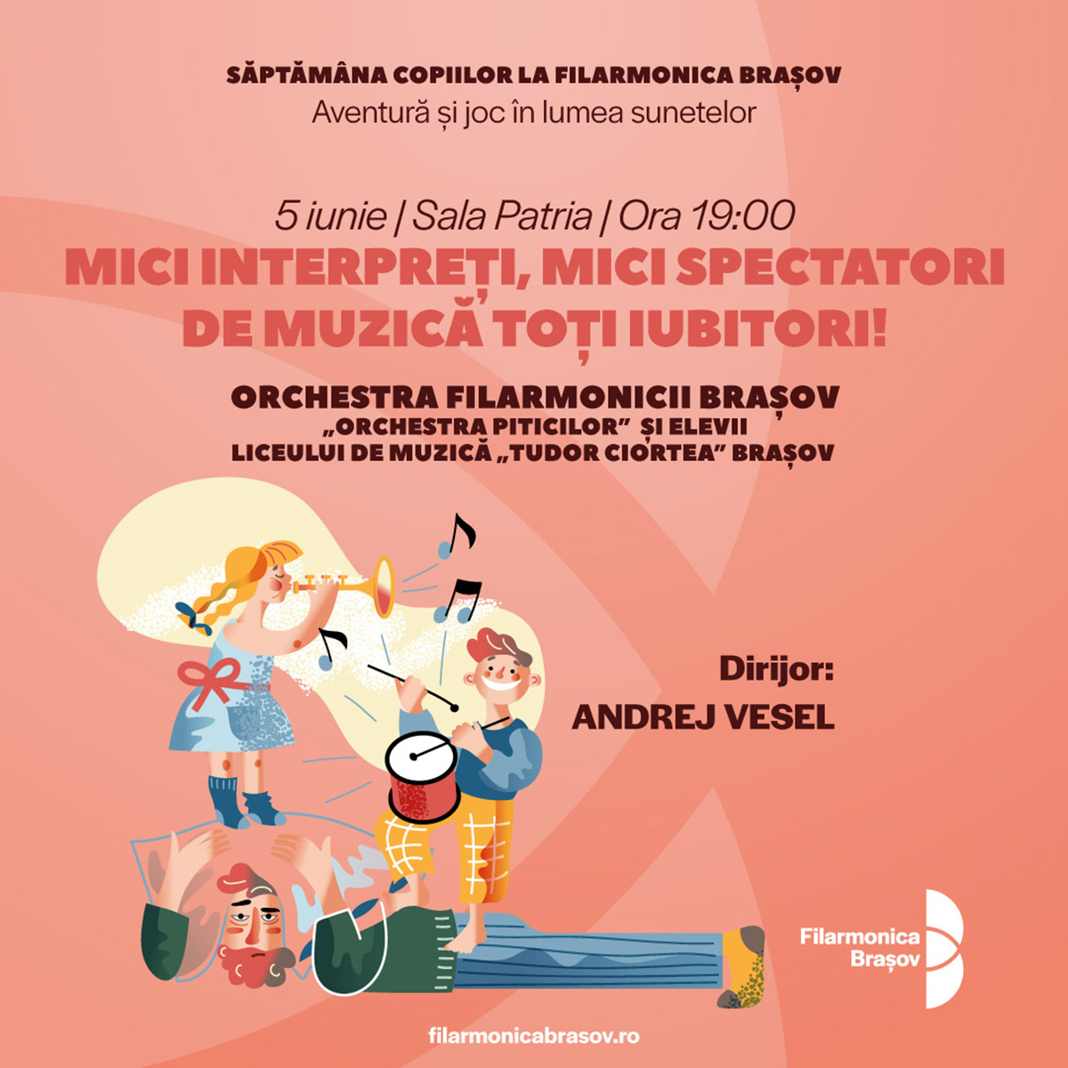 Concert simfonic cu tineri muzicieni, joi seară la Filarmonica Brașov