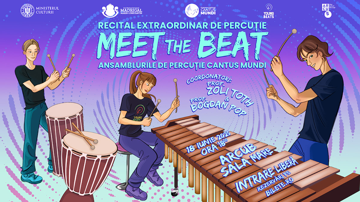 MEET THE BEAT - Recitalul extraordinar al tinerilor percuționiști Cantus Mundi alături de artiștii Zoli T&oacute;th și Bogdan Pop