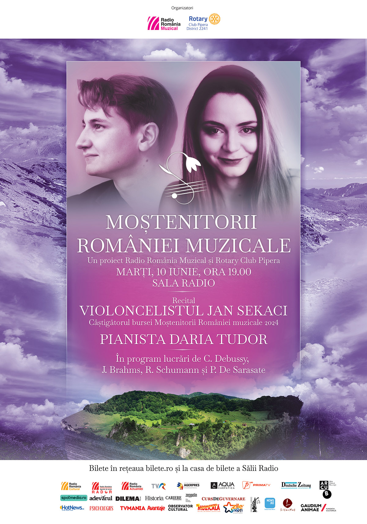 &ldquo;Moștenitorii Rom&acirc;niei muzicale&rdquo;: recital-eveniment susținut de violoncelistul Jan Sekaci și pianista Daria Tudor