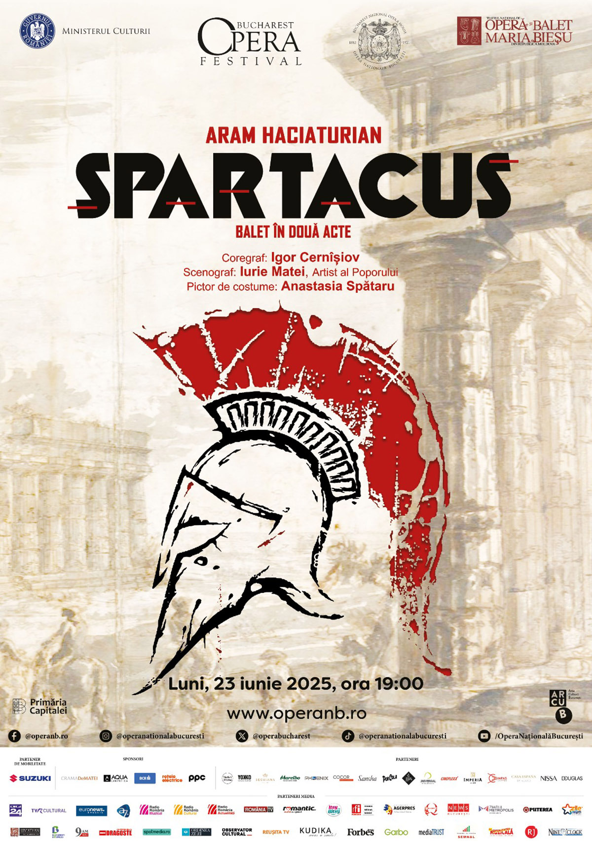 Spartacus -&nbsp;spectaculosul balet&nbsp;pe care&nbsp;scenele rom&acirc;nești nu &icirc;l au &icirc;n repertoriu &ndash;&nbsp;&icirc;n premieră, pe 23 iunie, la Bucharest Opera Festival