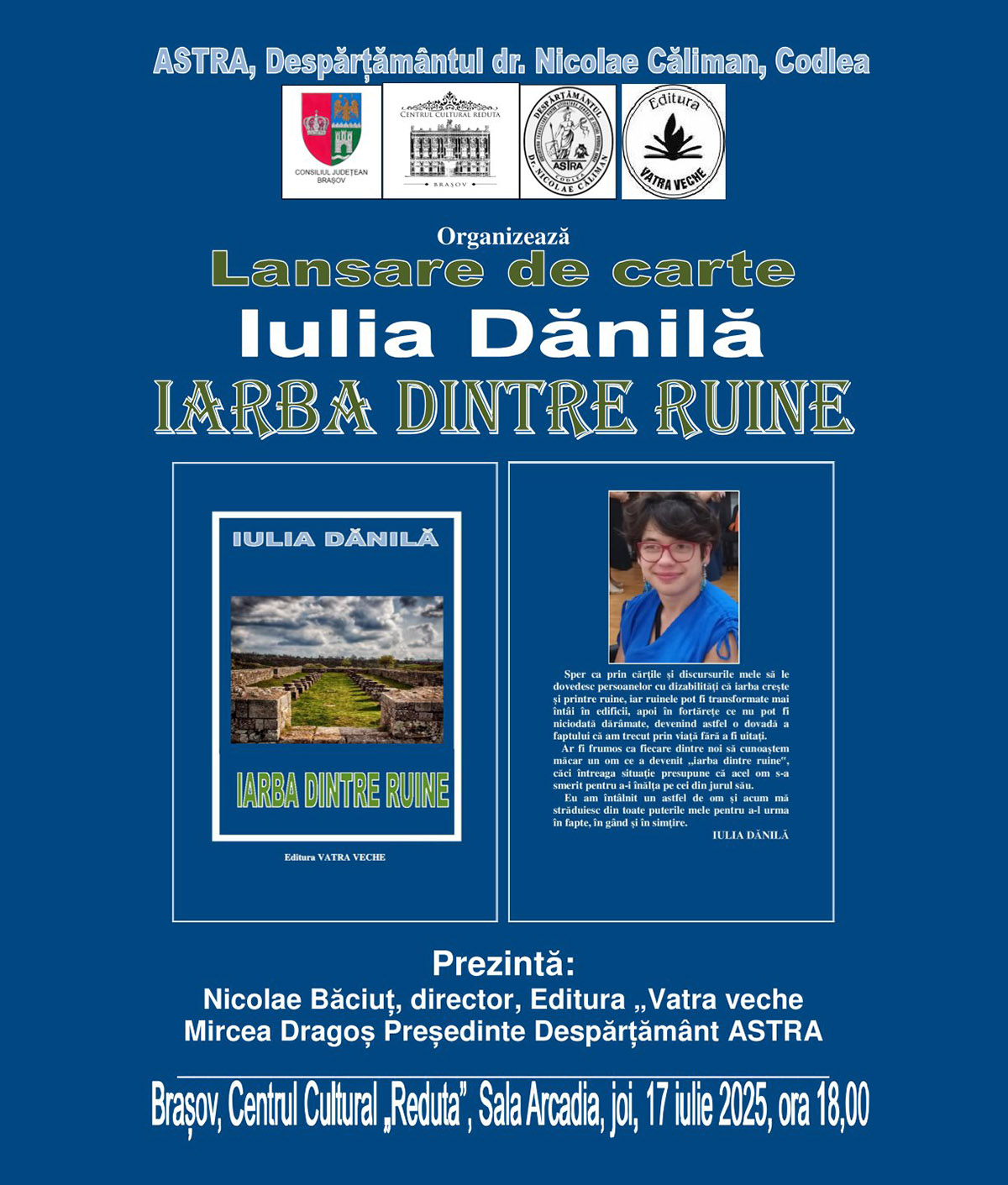 Lansare de carte la Centrul Cultural Reduta