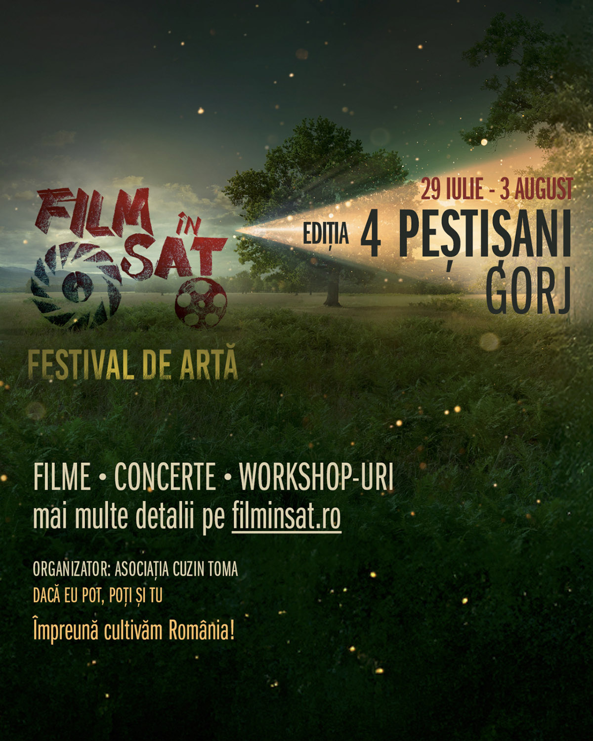 Șase zile de film, concerte și &icirc;nt&acirc;lniri culturale. &Icirc;ncepe Festivalul de artă &bdquo;Film &icirc;n Sat&rdquo;