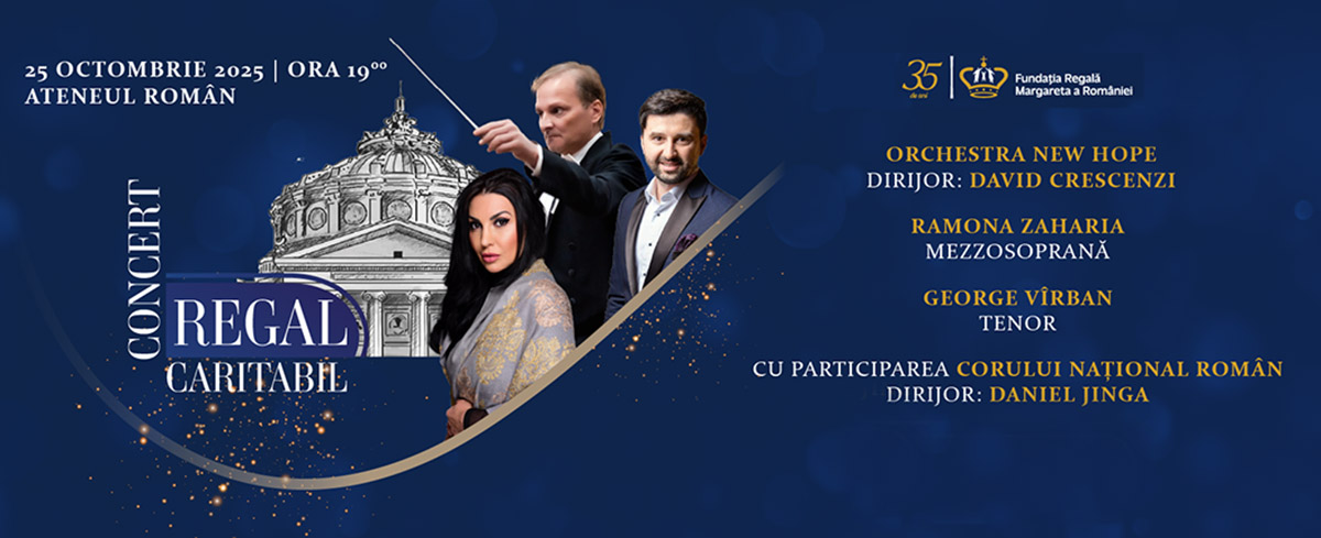 Concert Regal Caritabil 2025, o seară de gală la Ateneul Rom&acirc;n pentru susținerea tinerelor talente ale Rom&acirc;niei. Biletele sunt disponibile acum
