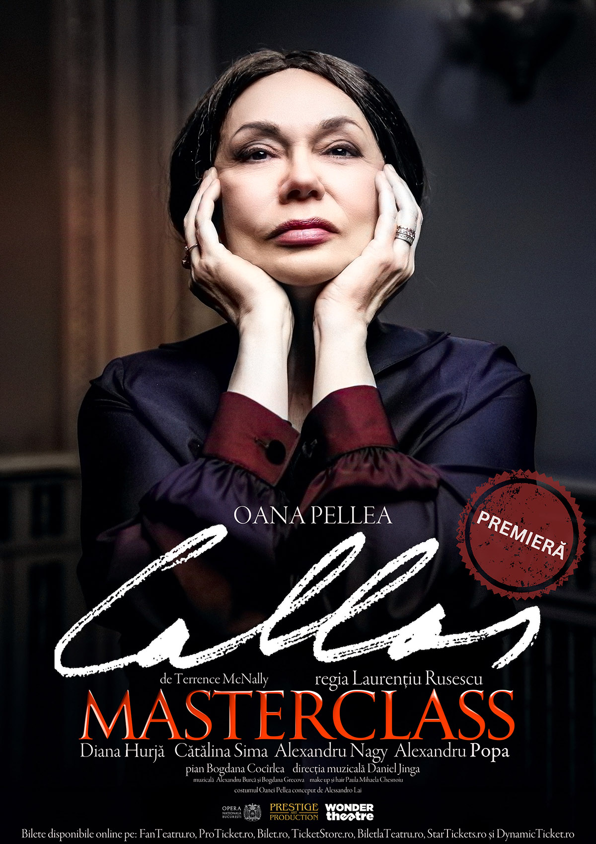 &bdquo;Callas masterclass&rdquo;, cu Oana Pellea &icirc;n rol principal, la Brașov, Constanța și Iași
