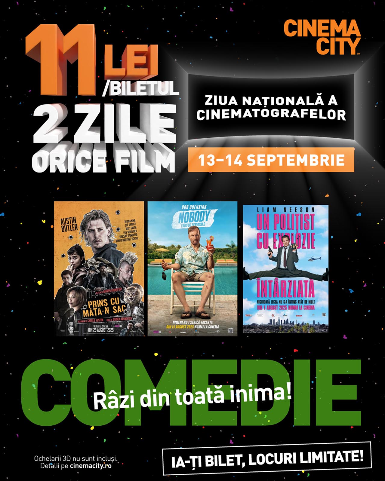 Tu ce faci weekendul acesta? Sute de mii de oameni sunt asteptati la Ziua Nationala a Cinematografelor cu filme mari la preturi mici