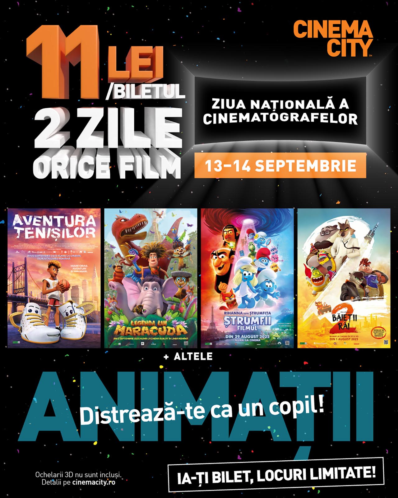 Tu ce faci weekendul acesta? Sute de mii de oameni sunt asteptati la Ziua Nationala a Cinematografelor cu filme mari la preturi mici