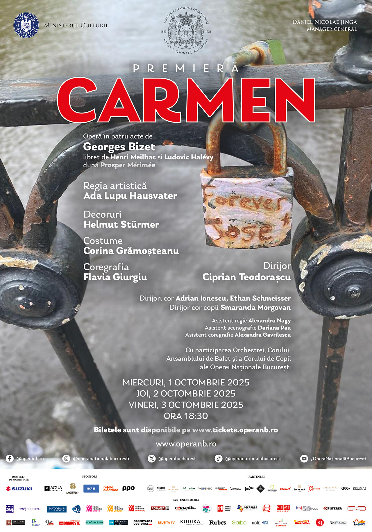 &bdquo;Carmen&rdquo; de G. Bizet, &icirc;n regia Adei Hausvater, deschide stagiunea Operei Naționale București