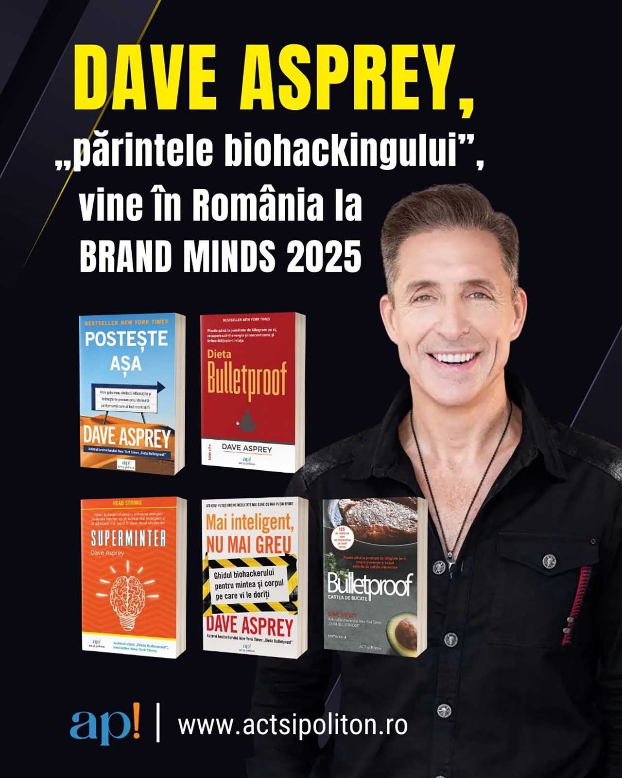 Dave Asprey, &bdquo;părintele biohackingului&rdquo;, vine &icirc;n Rom&acirc;nia la Brand Minds 2025