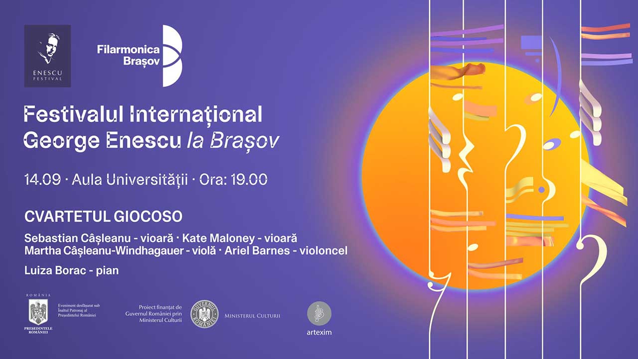 Festivalul Enescu la Brașov: Cvartetul Giocoso &icirc;n recital gratuit, duminică seară