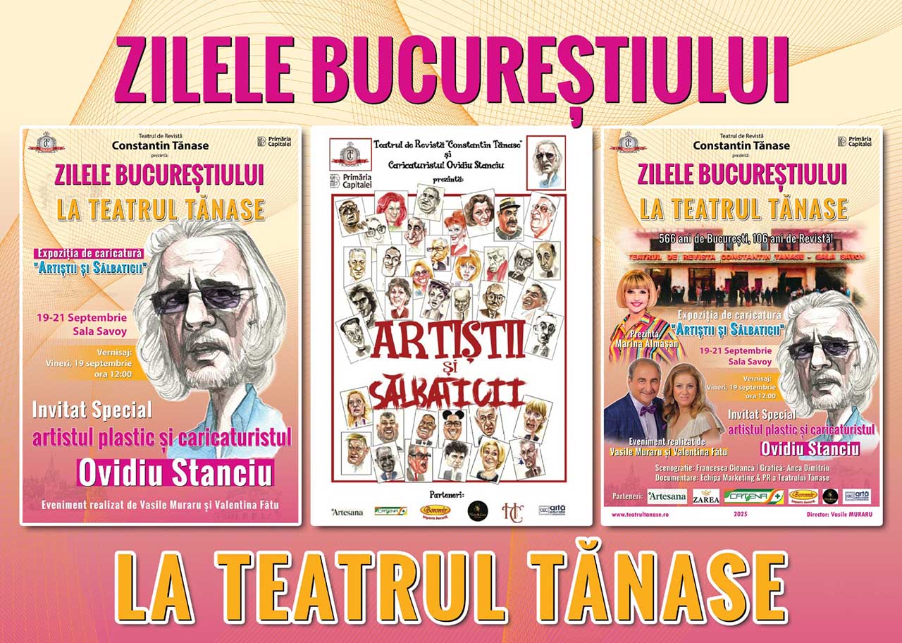 Vernisaj la Teatrul &bdquo;Constantin Tănase&rdquo;,&nbsp;Expoziţia de Caricatură &bdquo;ARTIŞTII şi SĂLBATICII&rdquo; a artistului OVIDIU STANCIU