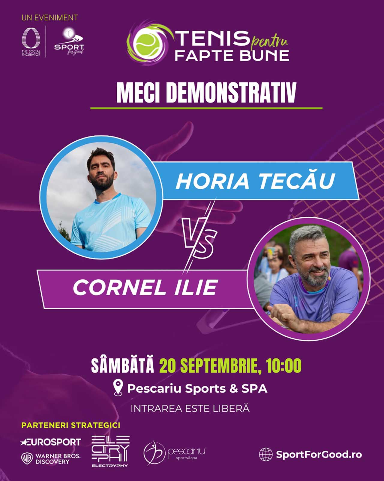 Sportivi și artiști de renume susțin turneul caritabil Tenis pentru Fapte Bune &ndash; Ediția a 6-a