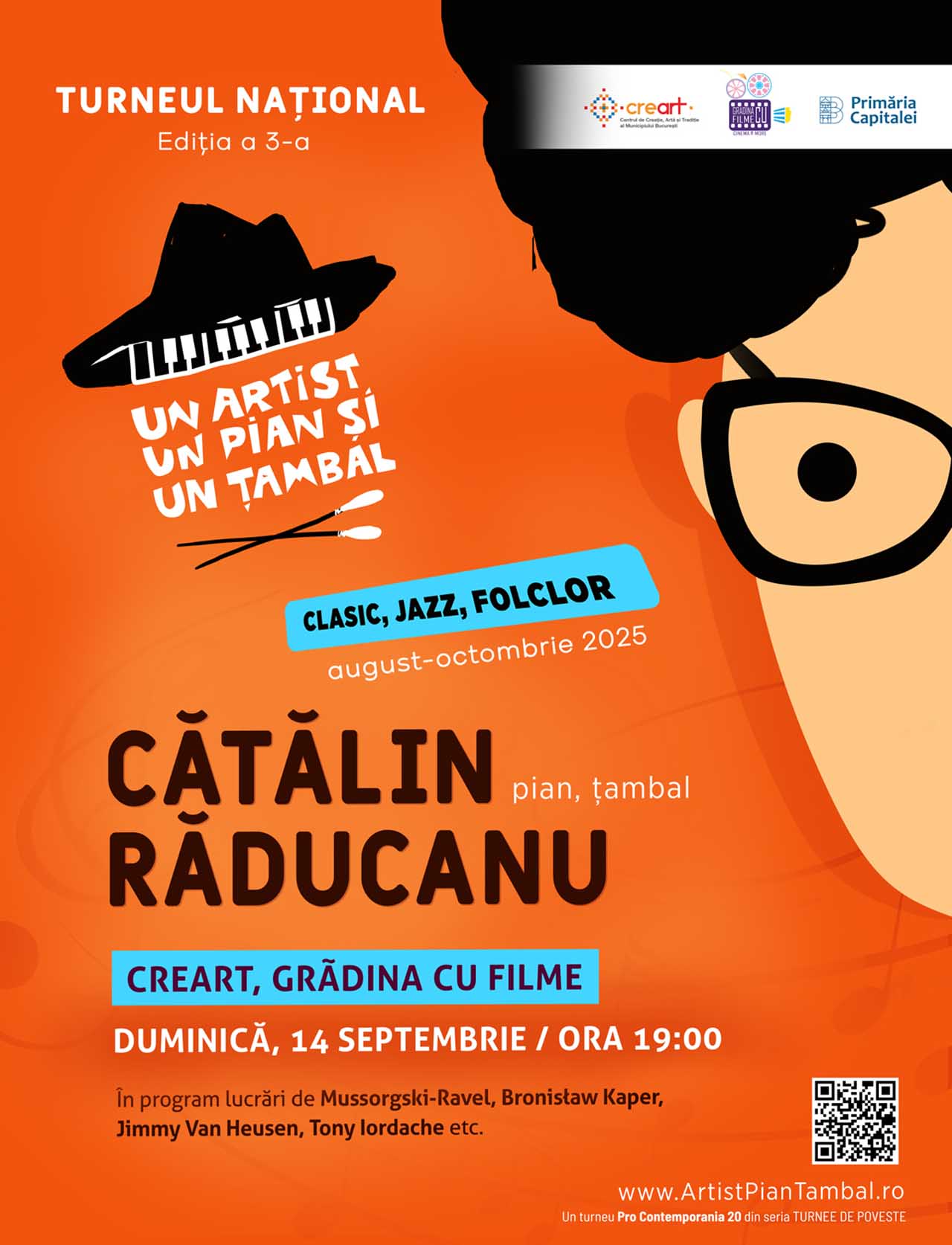 Cătălin Răducanu aduce pianul și țambalul la Grădina cu Filme &ndash; singurul recital &icirc;n aer liber din ediția a III-a a Turneului Național Un artist, un pian , un țambal&nbsp;