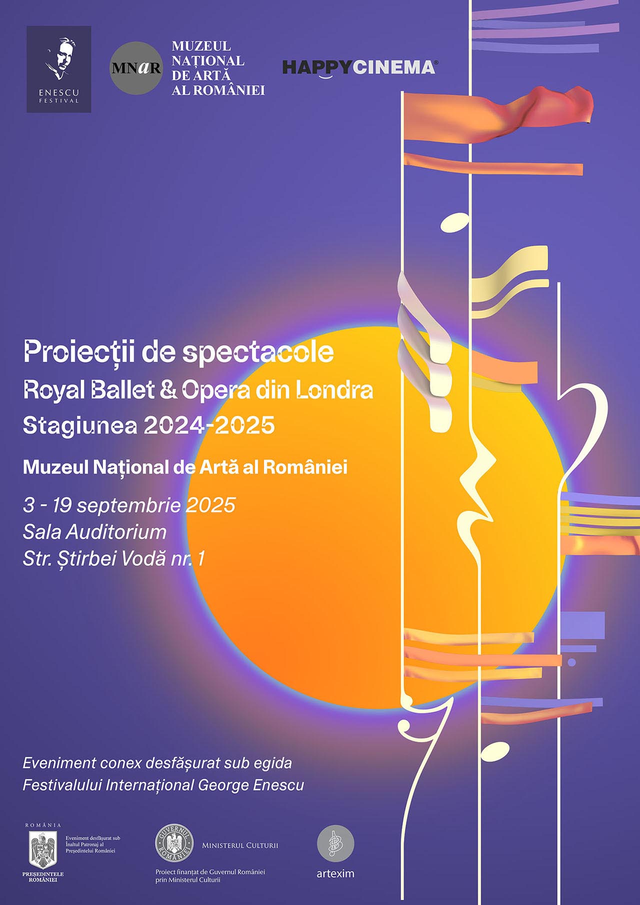 Proiecții de spectacole Royal Ballet & Opera din Londra la MNAR &icirc;n parteneriat cu Happy Cinema&nbsp;sub egida Festivalului Internațional George Enescu